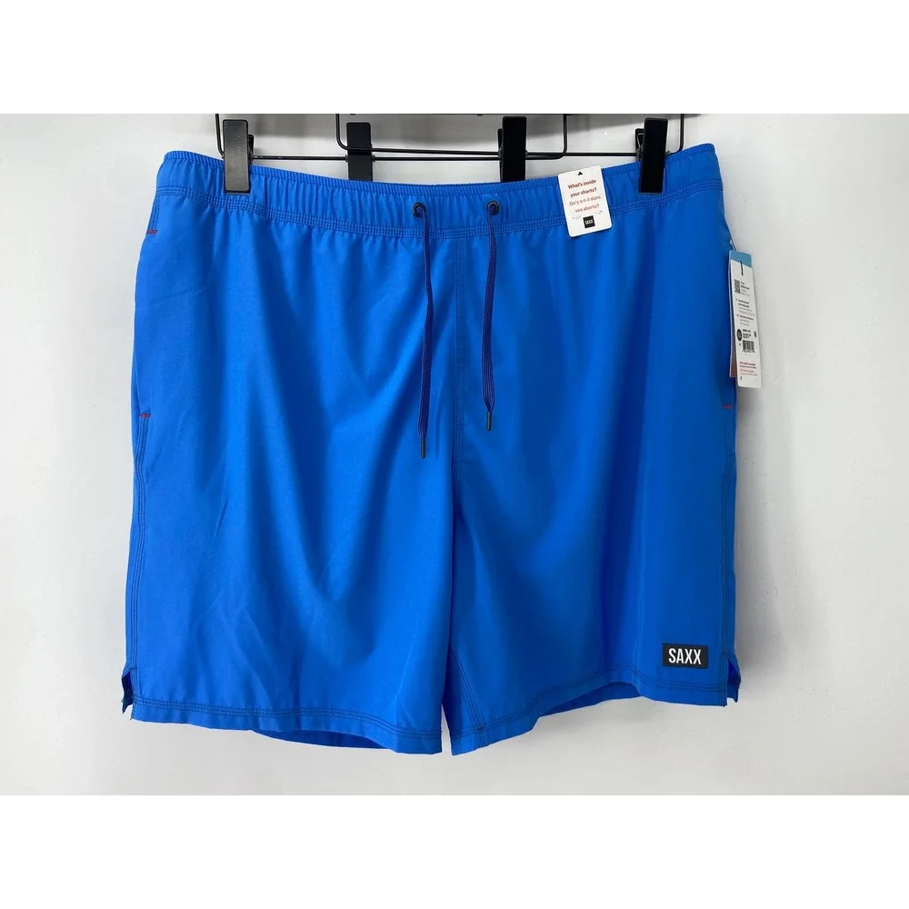 SAXX Swim Trunk Shorts Men 2XL Blue Oh Buoy 2N1 Volley 7